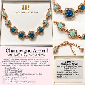 Bomb Party Champagne Arrival Emerald Fire Opal Rose Gold Bracelet BR44977